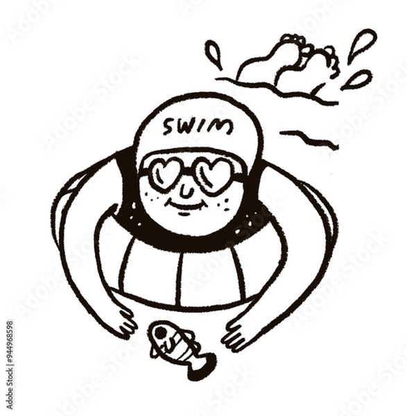 Fototapeta character of a person, a swimmer