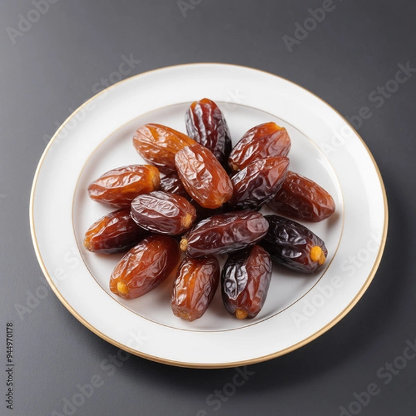 Fototapeta Natural delicious Dates in Clean Background