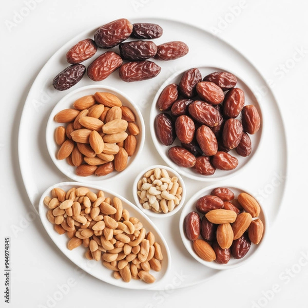 Fototapeta Natural delicious Dates in Clean Background