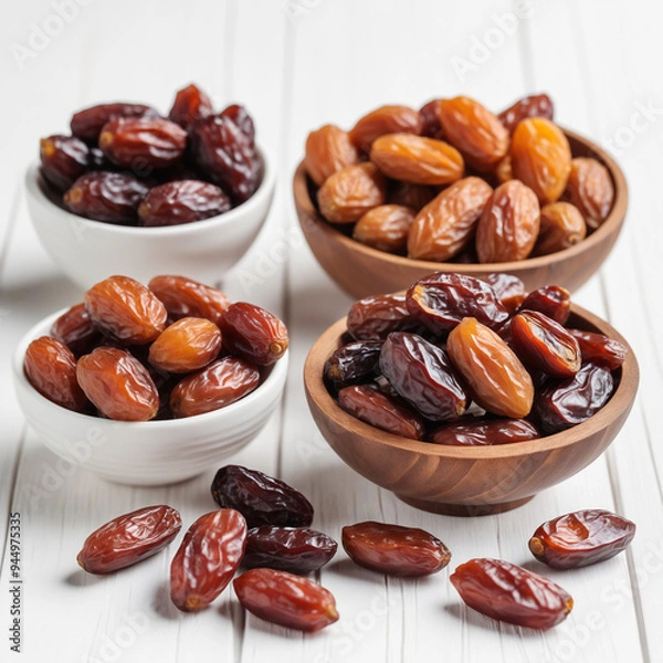 Fototapeta Natural delicious Dates in Clean Background