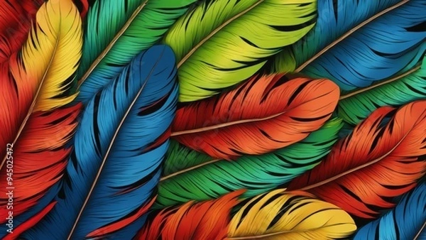 Fototapeta colorful feathers background
