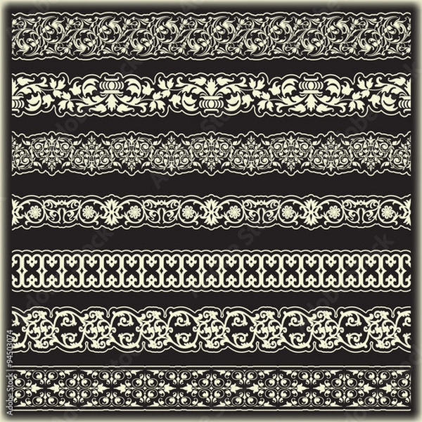 Obraz Vintage border set for design 