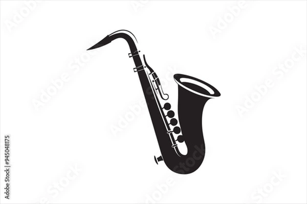 Fototapeta Saxophone silhouette vector art illustration