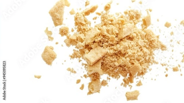 Fototapeta Crumbled and Scattered Shortbread Cookie Pieces