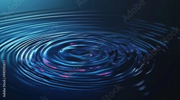 Fototapeta Water ripples on a blue background. Abstract water background with ripples and waves
