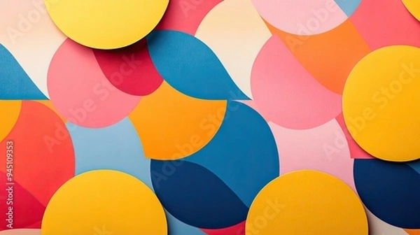 Fototapeta Colorful abstract background featuring vibrant geometric shapes in various hues, ideal for creative projects and designs.