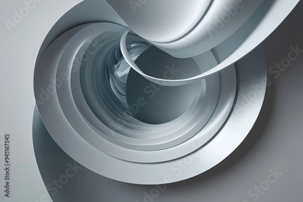 Fototapeta 3D Visualization Techniques for Creative Geometric Designs in Minimalism and Fluid Aesthetics