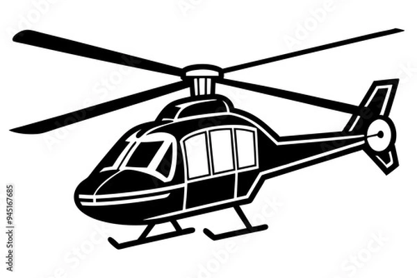 Fototapeta helicopter in flight  vector illustration 