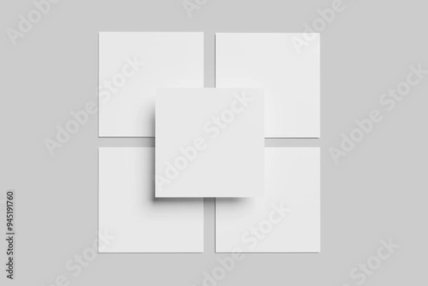 Fototapeta Realistic blank square flyer for mockup