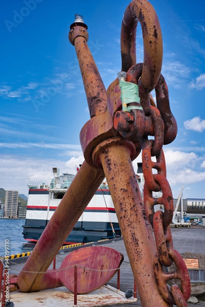 Fototapeta メタル, 古い, さびた, 鉄, 空, さび, いかり, 青, 海