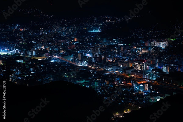 Fototapeta 夜, シティ, 都市景観, 地平線, アーバン, ビル, 景色, 光, ダウンタウン, ビル, 建築, 光, 摩天楼, 空, 今夜, ビジネス, 風景, 月, 夜会, 旅行, 全景, 夕焼け, 暗い