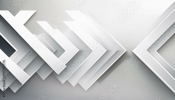 Obraz White arrow background vector presentation design template with copy space for text