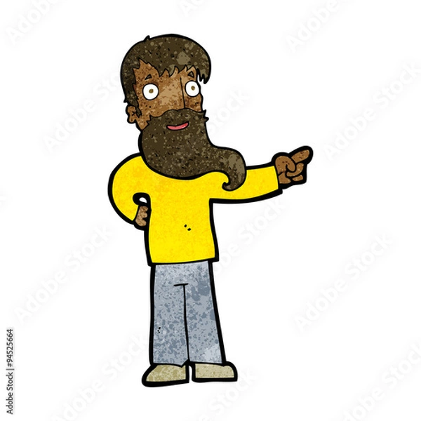Obraz cartoon man with beard pointing