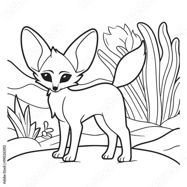 Obraz A Fenec fox with big ears