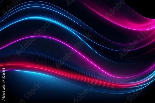Fototapeta neon glowing abstract background, waves background, backgrounds 