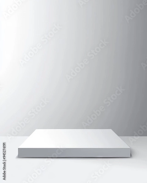 Fototapeta Product placement illustration using a white seamless studio gradient background