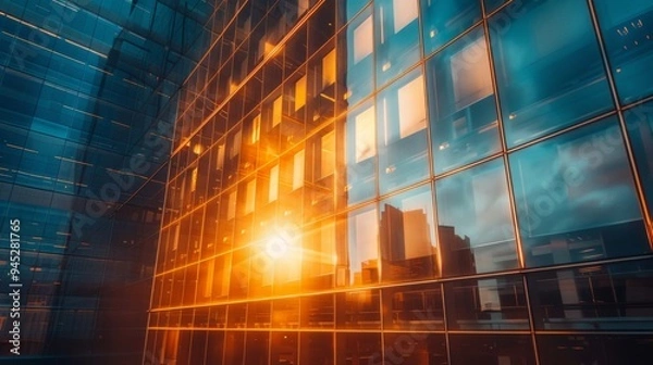 Obraz Modern Urban Sunset Reflection