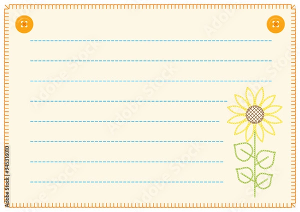 Obraz ひまわりの刺繍