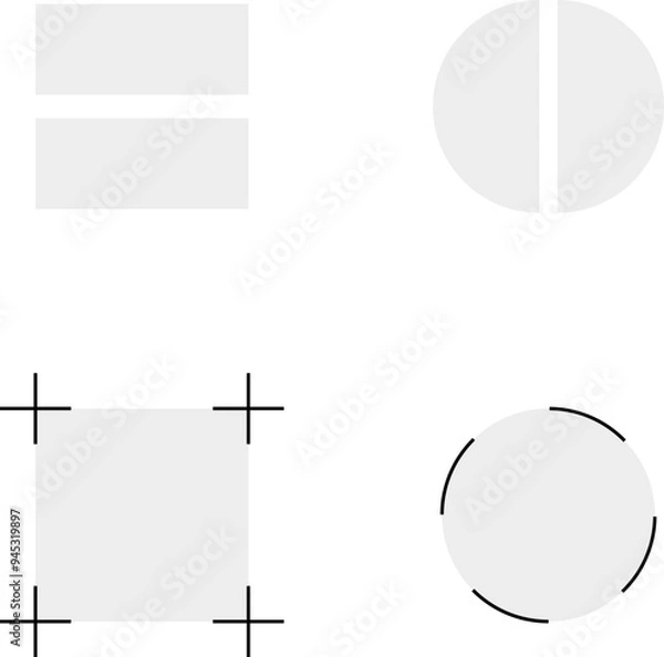 Fototapeta Simple flat frames collection. Vector illustrations.