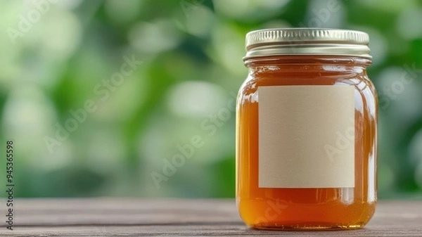 Obraz Honey jar with a label