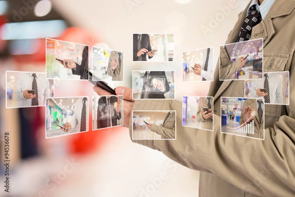 Fototapeta store blur background with bokeh