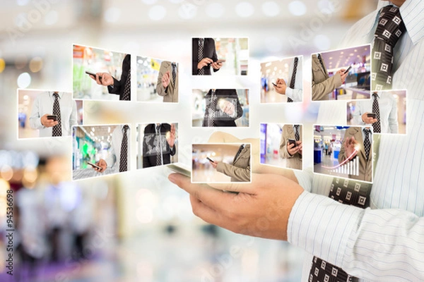 Fototapeta store blur background with bokeh
