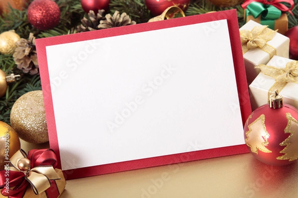 Obraz Christmas card with decorations