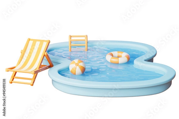 Fototapeta 3d rendering summer swimming pool