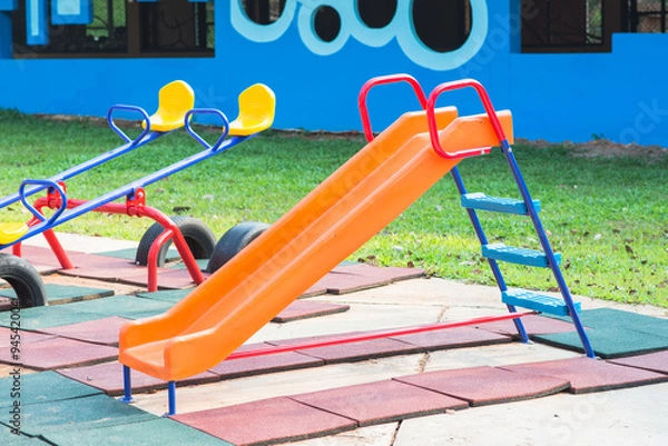 Fototapeta Playground slide of plastic