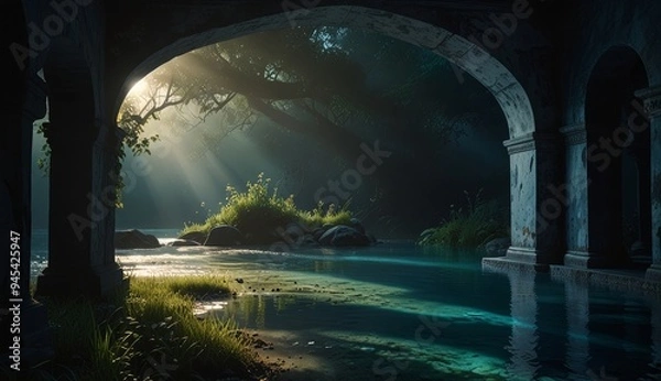 Fototapeta Serene River Light Reflection