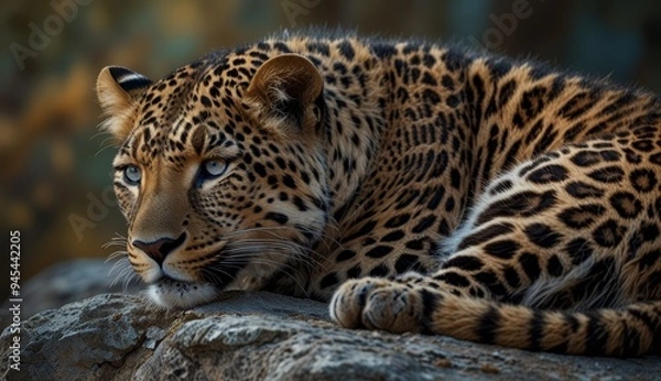 Fototapeta Majestic Leopard Resting in Nature