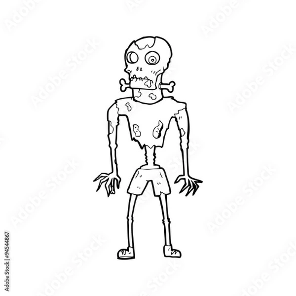 Obraz line drawing cartoon  zombie