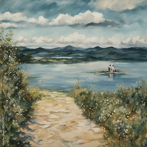 Obraz lake and mountains