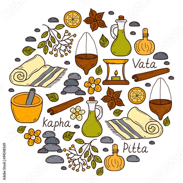 Obraz Round ayurveda background