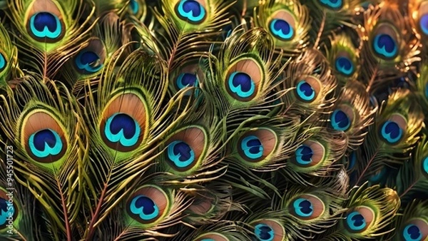 Fototapeta Peacock feathers background
