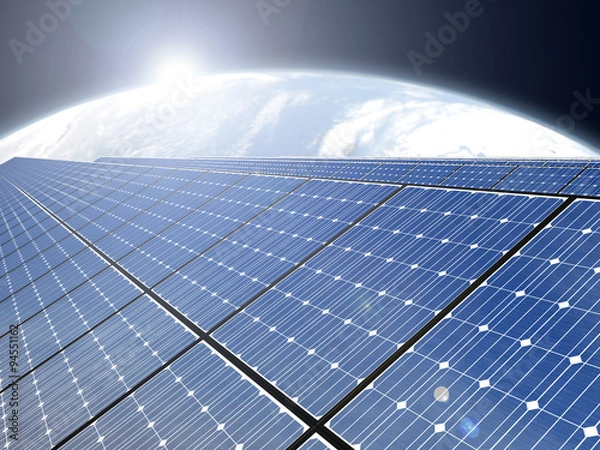 Obraz ソーラーパネルと宇宙