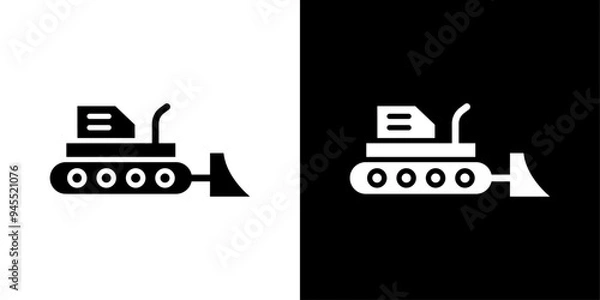 Fototapeta Bulldozer icon logo set vector