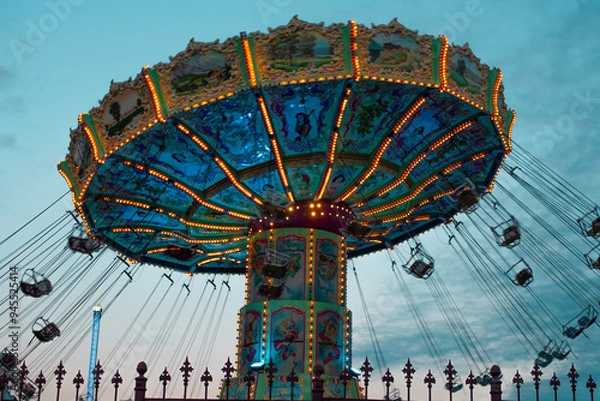 Obraz Moving air chairs at a fair