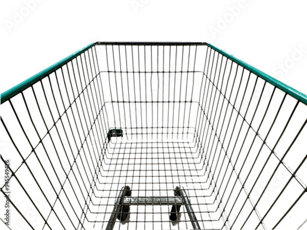 Obraz an old shopping cart trolley isolated on white background