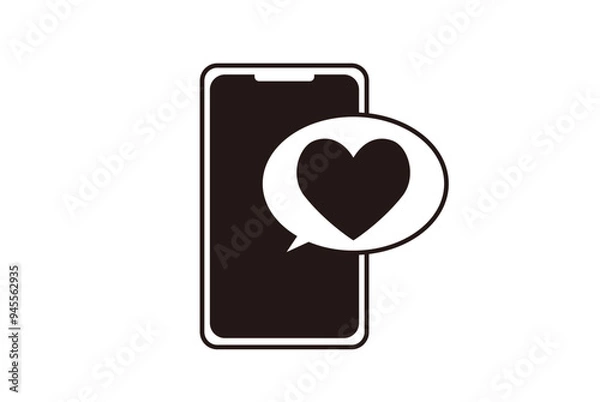 Obraz スマホといいねマークのアイコン