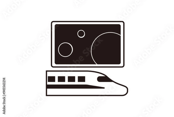 Obraz デジタルサイネージと新幹線のアイコン