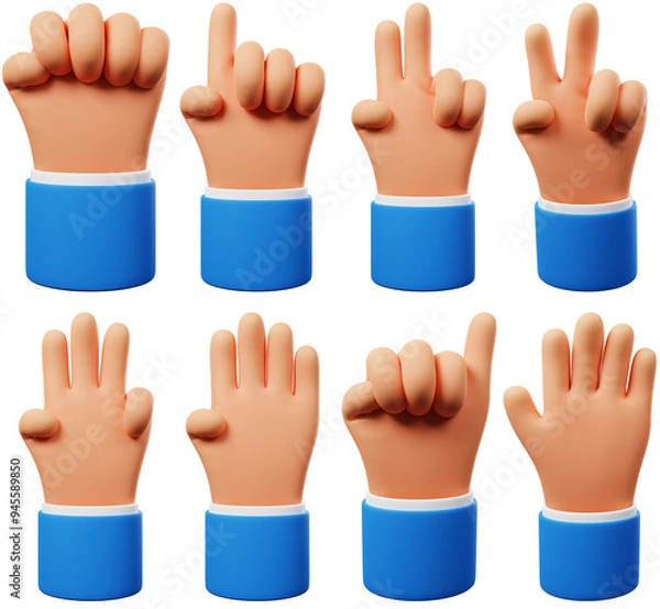 Fototapeta 3D 손가락 모양 모음