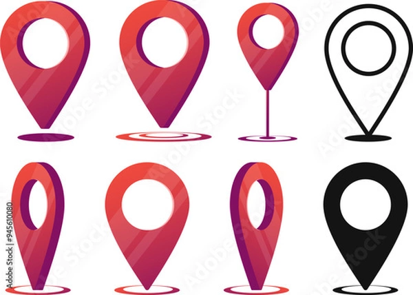 Obraz set of locating marks