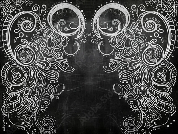 Fototapeta Handdrawn doodle on school blackboard.