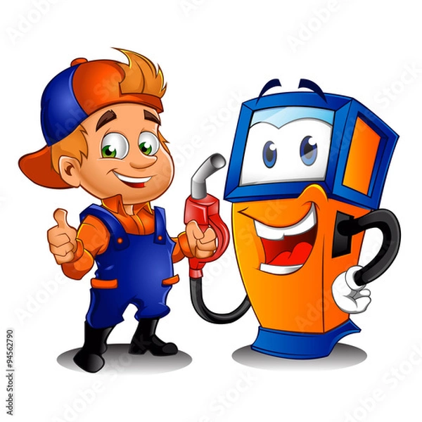 Fototapeta Serviceman with gas pump