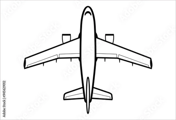Obraz Airplane line vector for logo