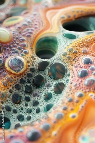 Fototapeta Abstract Colorful Bubbles and Fluid Art with Vibrant Patterns and Textures
