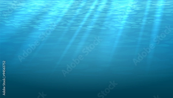 Obraz Empty underwater blue shine abstract vector background