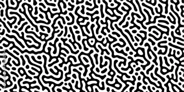 Fototapeta Abstract seamless turing pattern minimal organic geometric white background. black bold line abstract pattern Transparent monochrome striped texture, seamless pattern, modern stylish texture.