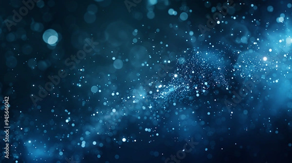 Fototapeta abstract digital blue background lines and drops shining on black smoot